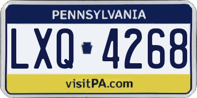PA license plate LXQ4268