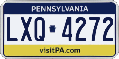 PA license plate LXQ4272
