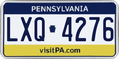 PA license plate LXQ4276