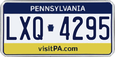 PA license plate LXQ4295