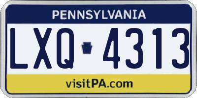 PA license plate LXQ4313