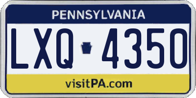PA license plate LXQ4350