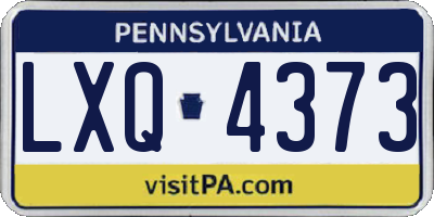 PA license plate LXQ4373