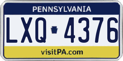 PA license plate LXQ4376