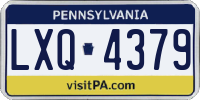 PA license plate LXQ4379