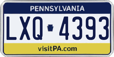 PA license plate LXQ4393
