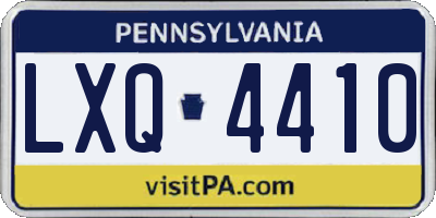 PA license plate LXQ4410