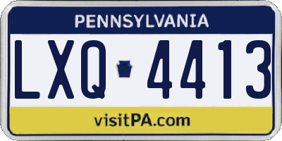 PA license plate LXQ4413
