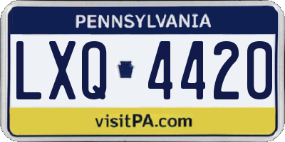 PA license plate LXQ4420