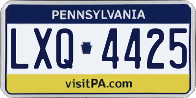 PA license plate LXQ4425