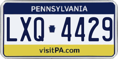 PA license plate LXQ4429