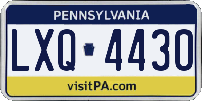 PA license plate LXQ4430