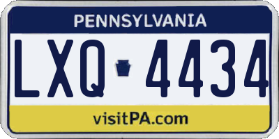 PA license plate LXQ4434