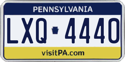 PA license plate LXQ4440