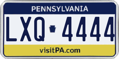 PA license plate LXQ4444