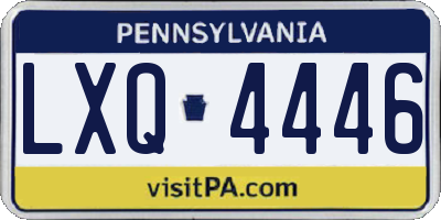 PA license plate LXQ4446