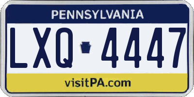 PA license plate LXQ4447