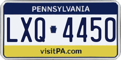 PA license plate LXQ4450