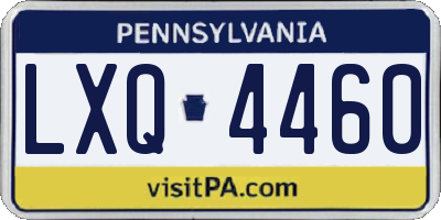 PA license plate LXQ4460