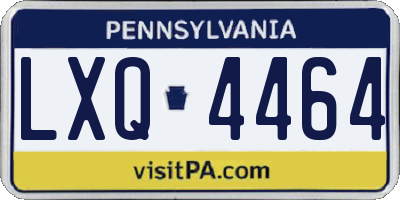 PA license plate LXQ4464
