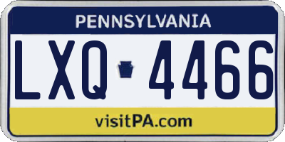 PA license plate LXQ4466