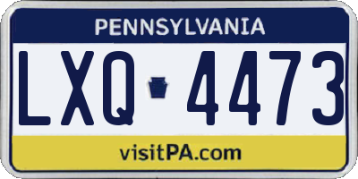 PA license plate LXQ4473