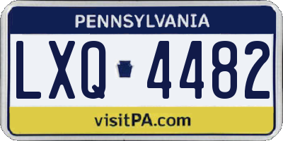 PA license plate LXQ4482