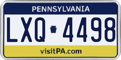 PA license plate LXQ4498