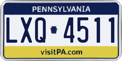 PA license plate LXQ4511