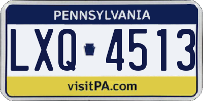 PA license plate LXQ4513