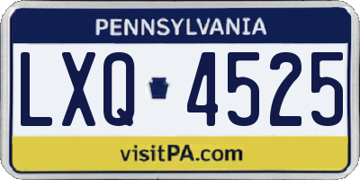 PA license plate LXQ4525