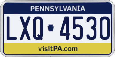 PA license plate LXQ4530