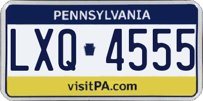 PA license plate LXQ4555