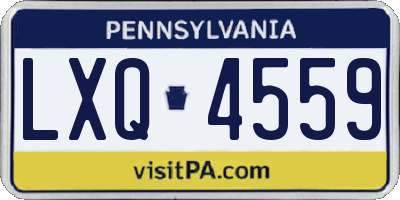PA license plate LXQ4559