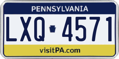 PA license plate LXQ4571