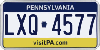 PA license plate LXQ4577