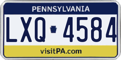 PA license plate LXQ4584