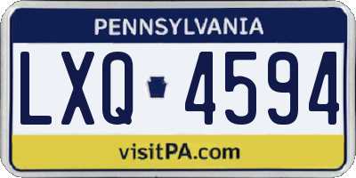 PA license plate LXQ4594