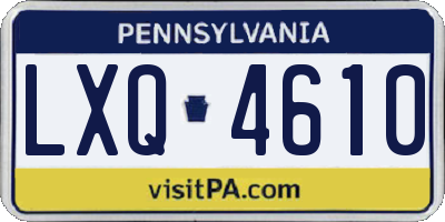 PA license plate LXQ4610