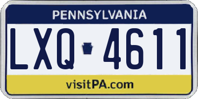 PA license plate LXQ4611