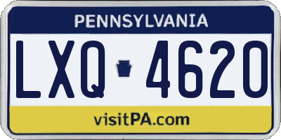 PA license plate LXQ4620