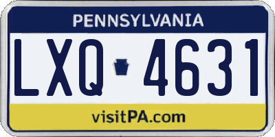 PA license plate LXQ4631