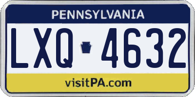 PA license plate LXQ4632