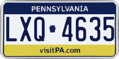 PA license plate LXQ4635