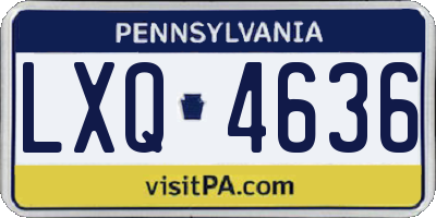 PA license plate LXQ4636