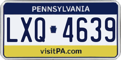 PA license plate LXQ4639
