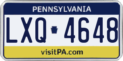 PA license plate LXQ4648
