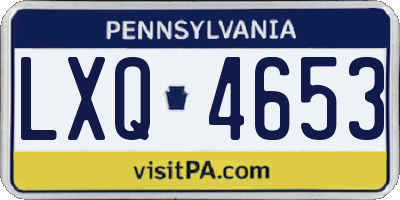 PA license plate LXQ4653