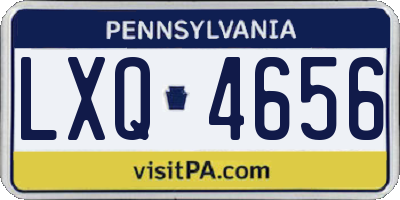 PA license plate LXQ4656