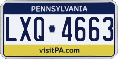 PA license plate LXQ4663